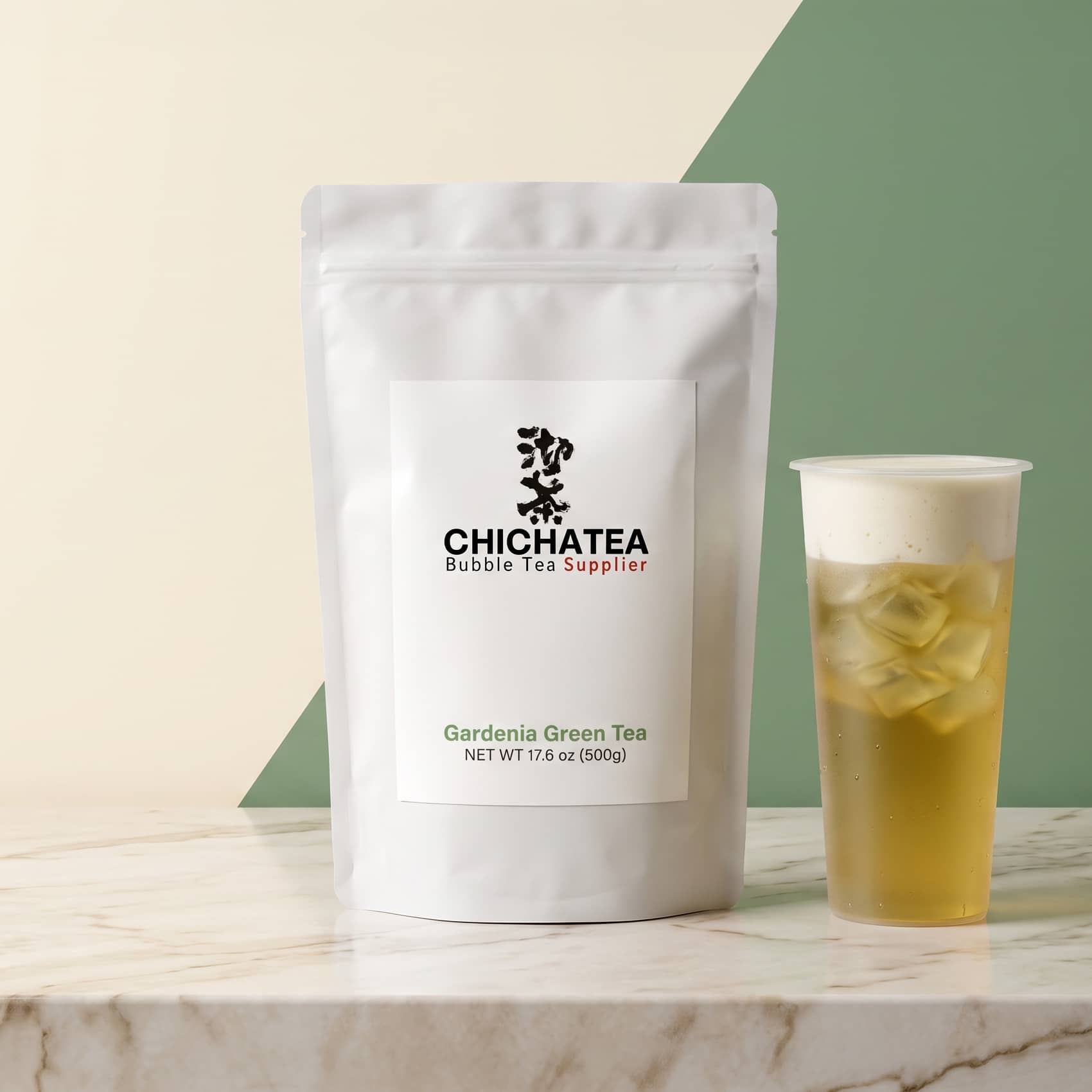 Gardenia green tea wholesale 500 g bag for bubble tea and café drinks